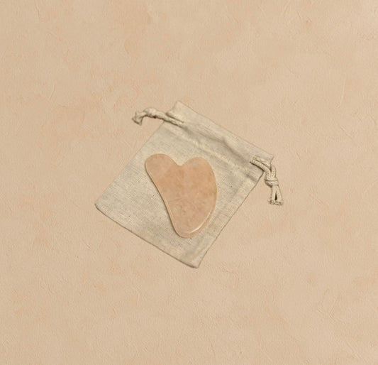 Pembe Kuvars Gua Sha Yüz Masaj Taşı